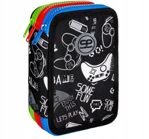 Coolpack Piórnik 3 komory z wyposażeniem kredki ołówki mazaki dla gracza