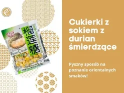 Cukierki z durianem śmierdzące owocowe candy japońskie słodka przekąska ciekawy na prezent 130g