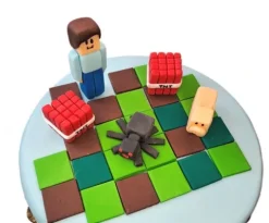 Cukrowa figurka na tort Pająk jak z Minecraft