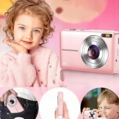 CYFROWY APARAT FOTOGRAFICZNY ZOOMEM 16X + KARTA PAMIĘCI 32G RÓŻOWY