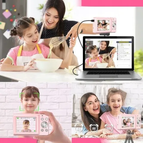 CYFROWY APARAT FOTOGRAFICZNY ZOOMEM 16X + KARTA PAMIĘCI 32G RÓŻOWY
