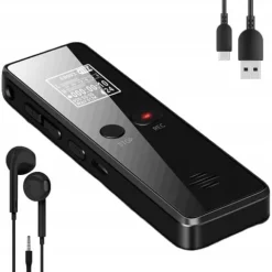 Cyfrowy Rejestrator Głosu 64GB z Redukcją Hałasu do Wykładów, Wywiadów