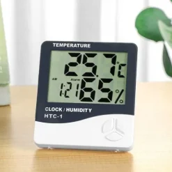 CYFROWY TERMOMETR HIGROMETR PŁASKI BIAŁY 6602