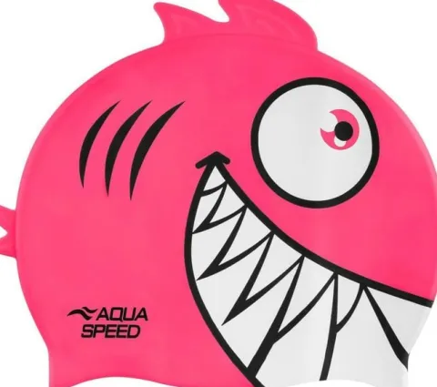 Czepek pływacki dla dzieci silikonowy na basen Aqua Speed Zoo Pirania