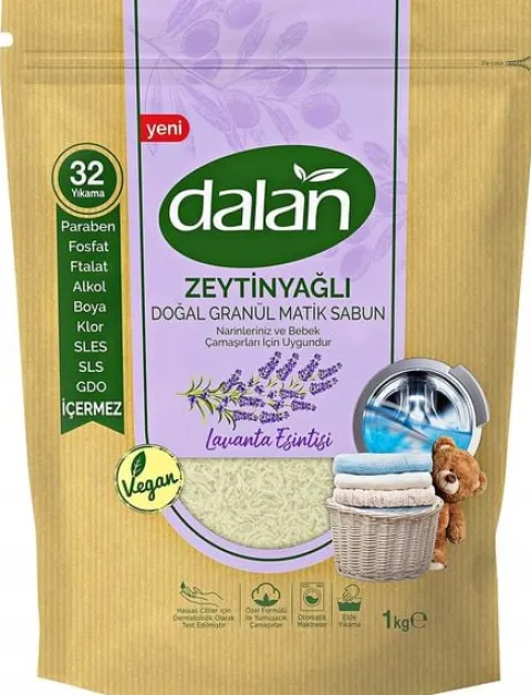 Dalan - naturalne granulki mydlane z oliwą z oliwek Powiew Lawendy 1kg