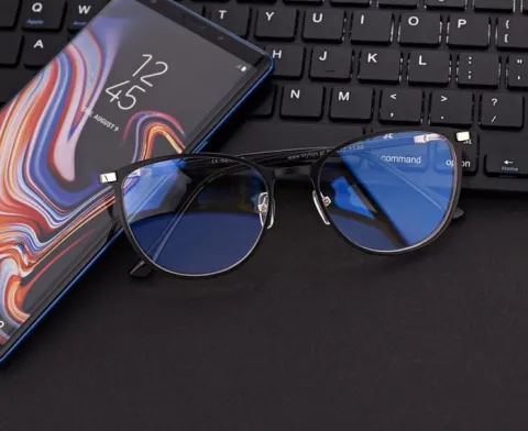 Damskie okulary zerówki +0.00 z filtrem Blue Light STL277 czarny/złoty