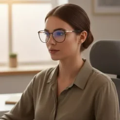 Damskie okulary zerówki +0.00 z filtrem Blue Light STL277 czarny/złoty