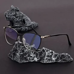 Damskie okulary zerówki +0.00 z filtrem Blue Light STL277 czarny/złoty
