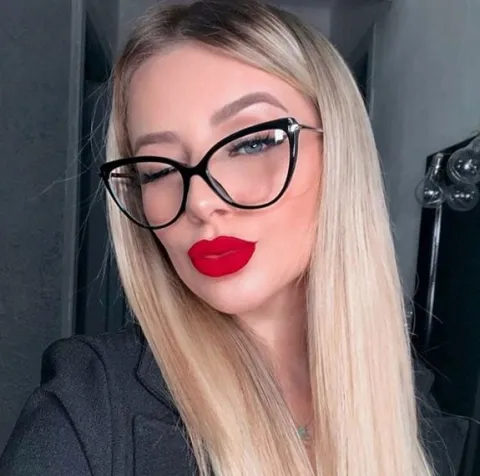 Damskie OKULARY ZERÓWKI Z FILTREM BLUE LIGHT DO KOMPUTERA OCHRONNE KOCIE