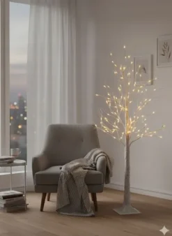 Dekoracyjne Drzewko LED Wierzba Białe 150cm z Ciepłym Światłem