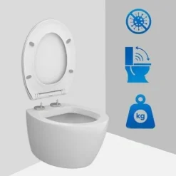 Deska sedesowa wolnoopadajaca uniwersalna do WC klozetowa twarda easy clean