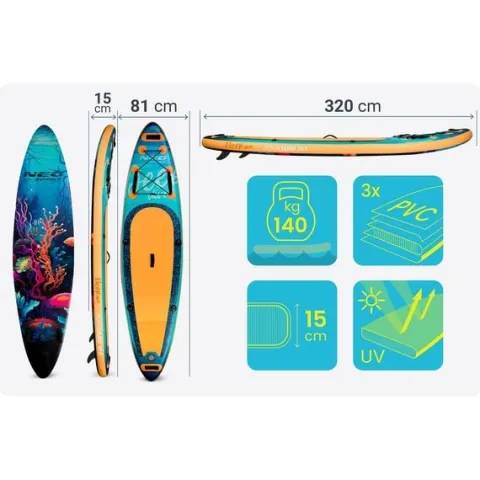 Deska SUP Aquasurf 320 x 84 x 15 cm Neo-Sport 170214