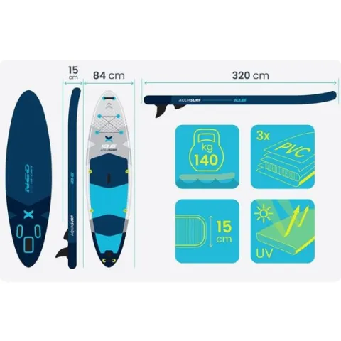 Deska SUP Aquasurf 320 x 84 x 15 cm Neo-Sport 170206