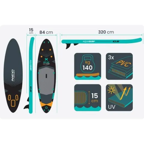 Deska SUP Aquasurf 320 x 84 x 15 cm Neo-Sport 170207