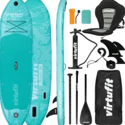 Deska SUP VirtuFit Cruiser 305 turkusowa – z siedziskiem, wiosłem i torbą