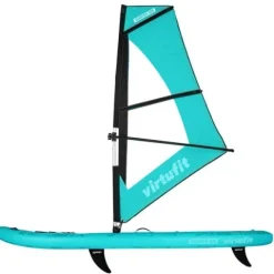 Deska SUP VirtuFit Surfer 305 – turkusowa, osłona przeciwwiatrowa, akcesoria