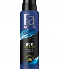 DEZODORANT W SPRAYU FA MEN SPORT 150ML AEROZOL ZAPACH CYTRUSÓW DO 48 GODZIN
