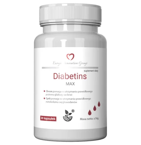 DIABETINS MAX METABOLIZM UTRATA WAGI POZIOM CUKRU GLUKOZY FORTE 30 kapsułek