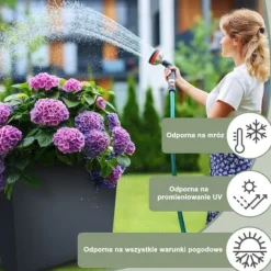 Doniczka wysoka DUC600T Skrzynka tarasowa Donica z wkładem Biała