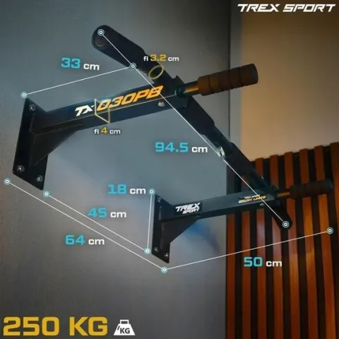 Drążek do podciągania ścienny do ćwiczeń uchwyt na worek 250kg Trex Sport