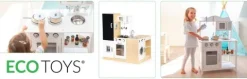 Drewniana kuchnia dla dzieci xxl tablica + led ECOTOYS
