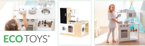 Drewniana kuchnia dla dzieci xxl tablica + led ECOTOYS