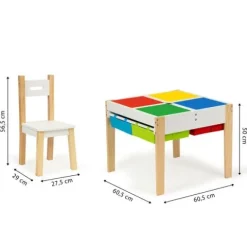 Drewniane meble dla dzieci zestaw stół +2 krzesła