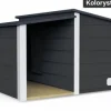 Drewniania ocieplana buda dla psa rozmiar XL z przedsionkiem + kurtyna
