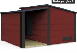 Drewniania ocieplana buda dla psa rozmiar XL z przedsionkiem + kurtyna
