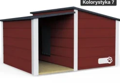 Drewniania ocieplana buda dla psa rozmiar XL z przedsionkiem + kurtyna