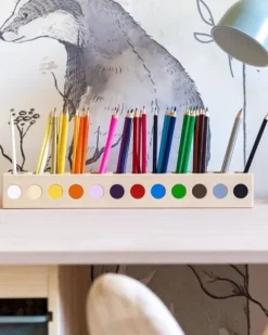 Drewniany sorter na kredki 12 kolorów Montessori