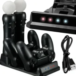 DUŻA Ładowarka STACJA DOKUJĄCA do PS4 DualShock MOVE Kontroler Pad 4w1