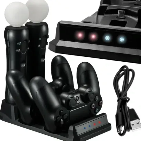 DUŻA Ładowarka STACJA DOKUJĄCA do PS4 DualShock MOVE Kontroler Pad 4w1