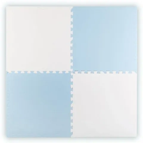 Duża mata piankowa puzzle Ricokids 60x60 cm 4 szt. niebiesko-biała