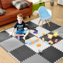 Duża mata piankowe puzzle szachownica Ricokids 180x180cm 9szt