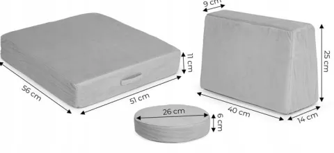 Duża Składana Sofa Modułowa dla Dzieci 8 Miękkich Poduch Szara
