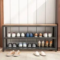 Duża szafka na buty z siedziskiem loft retro 73 cm