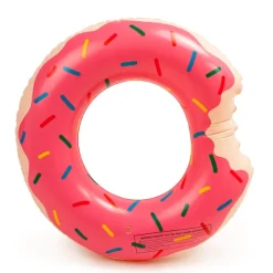 Duże Koło Dmuchane Donut Różowy 120Cm Materac Do Wody Pływania Na Basen Xxl