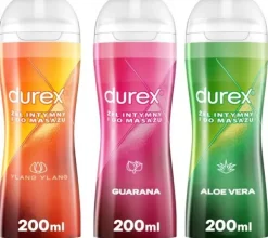 DUREX Play Massage Żel 2in1 ALOE GUARANA YLANG 3x200 ml Zestaw Masaż Sex