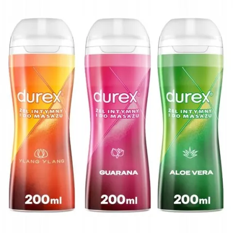 DUREX Play Massage Żel 2in1 ALOE GUARANA YLANG 3x200 ml Zestaw Masaż Sex