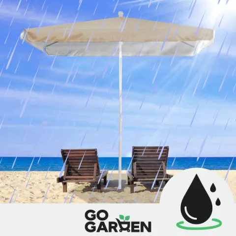 DUŻY PARASOL OGRODOWY PLAŻOWY KWADRAT ŁAMANY 160 X 160 CM BEŻOWY CZASZA XXL