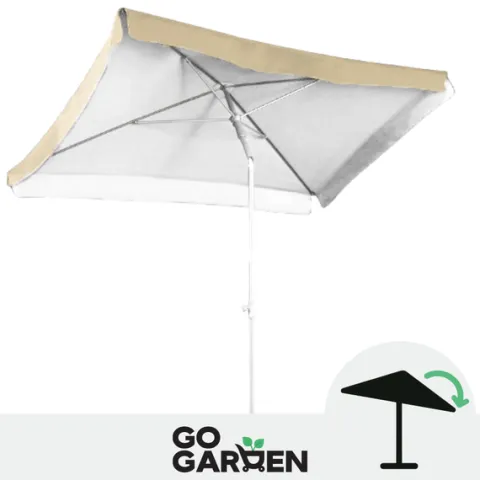 DUŻY PARASOL OGRODOWY PLAŻOWY KWADRAT ŁAMANY 160 X 160 CM BEŻOWY CZASZA XXL