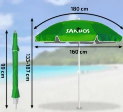 DUŻY PARASOL PLAŻOWY OGRODOWY OCHRONA UV ŁAMANY WODOODPORNY POKROWIEC