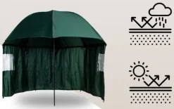 DUŻY PARASOL WĘDKARSKI 240cm WODOODPORNY namiot Z BOKAMI na ryby PARASOL