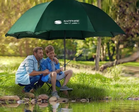 DUŻY PARASOL WĘDKARSKI 240cm WODOODPORNY namiot Z BOKAMI na ryby PARASOL