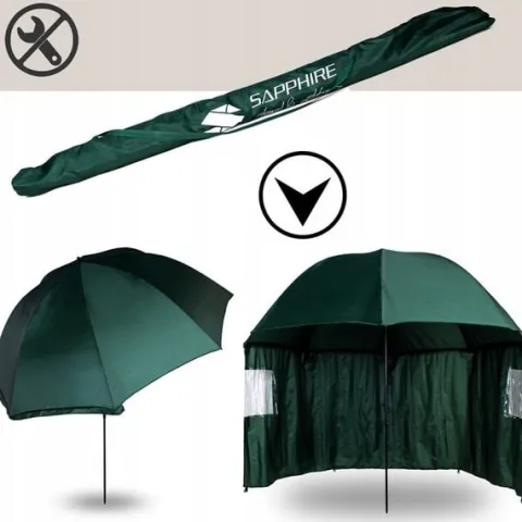 DUŻY PARASOL WĘDKARSKI 240cm WODOODPORNY namiot Z BOKAMI na ryby PARASOL