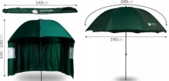 DUŻY PARASOL WĘDKARSKI 240cm WODOODPORNY namiot Z BOKAMI na ryby PARASOL