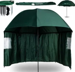 DUŻY PARASOL WĘDKARSKI 240cm WODOODPORNY namiot Z BOKAMI na ryby PARASOL