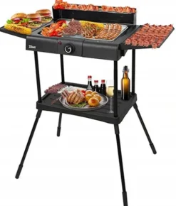 DUŻY STOJĄCY GRILL ELEKTRYCZNY OGRODOWY TERMOSTAT 2400W 6W1 XXL