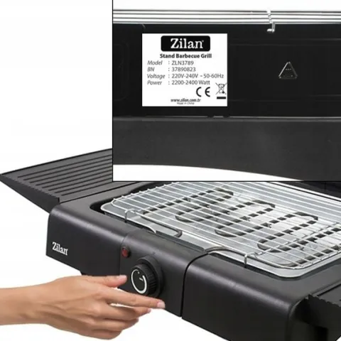 DUŻY STOJĄCY GRILL ELEKTRYCZNY OGRODOWY TERMOSTAT 2400W 6W1 XXL
